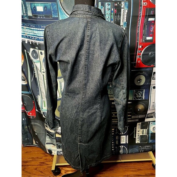 MAVI Gwenyth Y2K Full Front Snap Retro Distressed Denim Dress/Duster Women's M - Picture 2 of 15